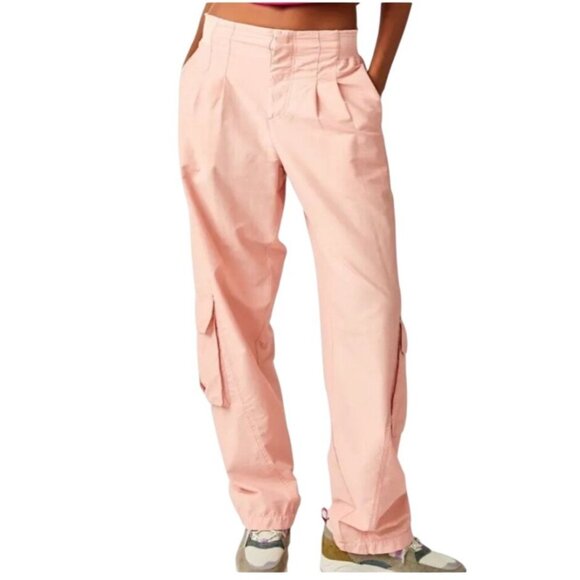 FP Movement By Free People Womens Mesmerize Me Pink Cargo Pants Small - Picture 1 of 14